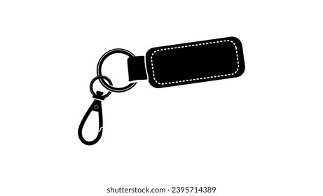 Keychain for keys, black isolated silhouette