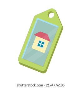 keychain for keys. A bunch of keys to an apartment or house. Vector illustration isolated on white background