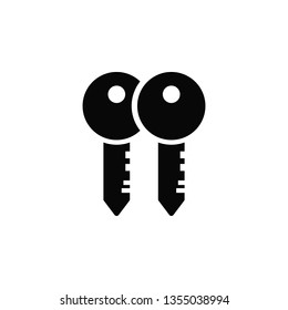 Keychain, keys, icon, flat. Element of security for mobile concept and web apps illustration. Thin flat icon for website design and development, app. Vector icon