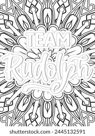 Keychain Quotes Flower Coloring Page Beautiful black and white illustration for adult coloring book