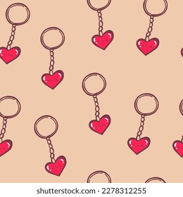 Keychain vector cartoon seamless pattern background for wallpaper, wrapping, packing, and backdrop