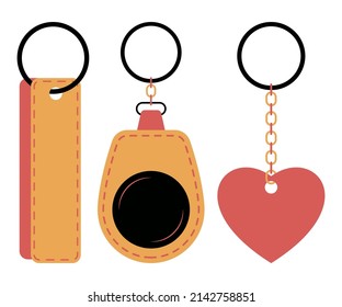 Keychain vector cartoon set isolated on a white background.