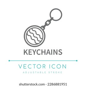 Icono de la línea del vector de joyas de las cadenas de claves