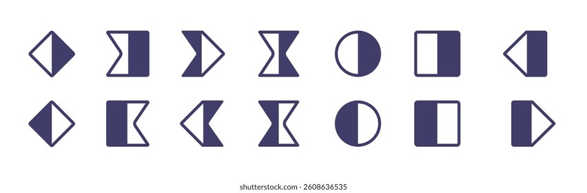 Keyframe Icons Collection for Motion Graphics with Linear Bezier and Hold Keyframes Symbols