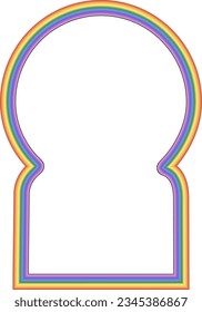 Keyhole Arch rectangular frame Rainbow spectrum colorful architecture window door borders decoration banners vector elements creative artwork wallpaper 
