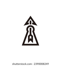 Keyhole Archery Logo. Keyhole target archery illustration logo. logo for technology