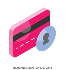 Llavero con tarjeta atm, diseño vectorial de la seguridad de la tarjeta en estilo moderno