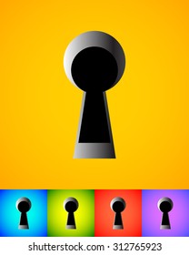 Keyhole backgrounds for secrecy, privacy or security, spying concepts. editable vector.