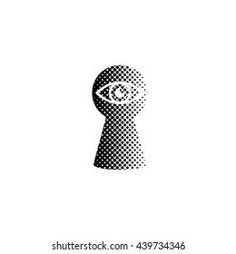keyhole - black vector icon;  halftone illustration