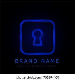 Keyhole blue chromium metallic logo