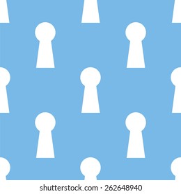 Keyhole blue with white seamless pattern for web design. Vector symbol