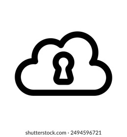 Keyhole with cloud amazing vector of cloud protection, cloud security icon