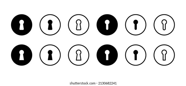 Keyhole design vector icons. Door lock and padlock collection