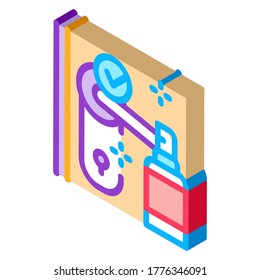 Schlüsselloch-Desinfektionssymbol-Vektorgrafik. isometrisches Schlüsselloch-Desinfektionszeichen. farbige einzelne Symbolillustration