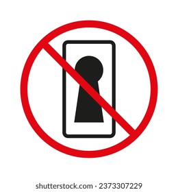 Keyhole with Do Not Disturb sign. Vector illustration. EPS 10.