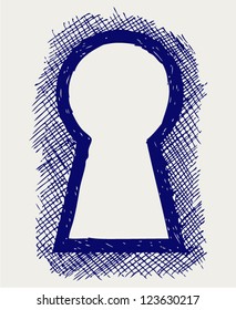 Keyhole. Doodle style