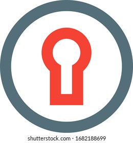 Keyhole, door, - vector icon