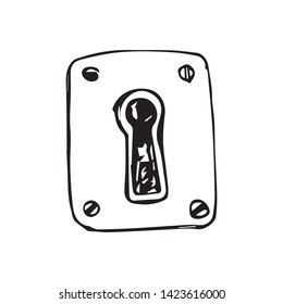 keyhole in the door vector sketch