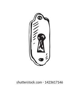 keyhole in the door vector sketch