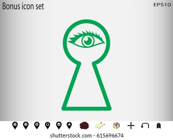 keyhole eye hole, icon, vector illustration eps10