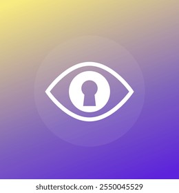 keyhole and eye icon, vector pictogram