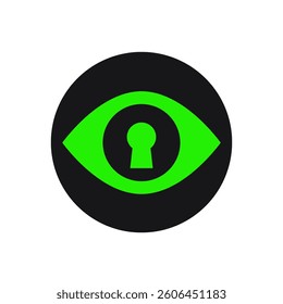 keyhole and eye round icon, vector