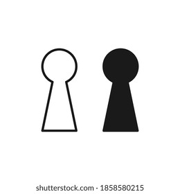 Diseño de vector de icono plano de agujeros clave