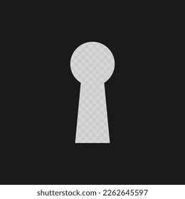 The keyhole is flat with a through hole. Illustration on an isolated transparent background.