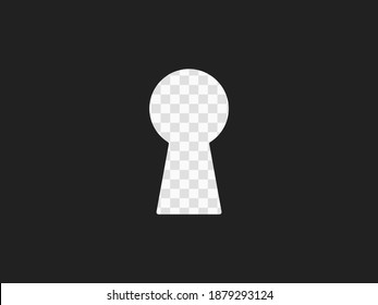 The keyhole is flat with a through hole. Vector overlay Template. Illustration on an isolated transparent background.