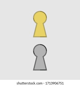 Keyhole gold and silver icon vector design isolated