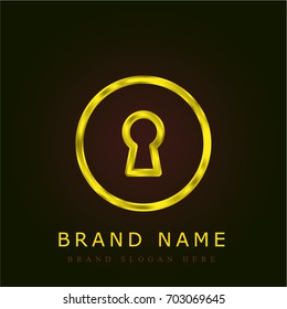 Keyhole golden metallic logo