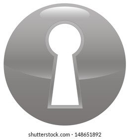 Keyhole gray icon on a white background