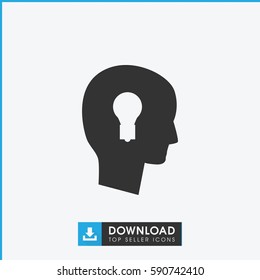 keyhole in head icon. Simple filled keyhole in head vector icon. On white background.