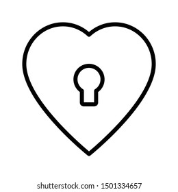 keyhole heart thin line vector icon