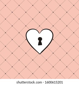 Keyhole heart. Vector cover. Illustration for Valentine's Day. Cute cover for notepad or diary. Cover for a girl’s diary.