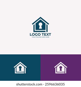 Keyhole house logo design template