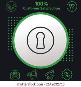 Keyhole icon. Background with a green pattern on a black background. modern design