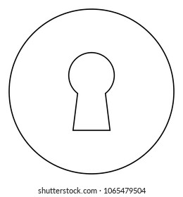 Keyhole icon black color in circle