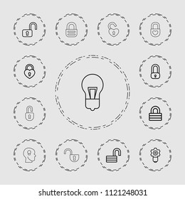 Keyhole icon. collection of 13 keyhole outline icons such as lock. editable keyhole icons for web and mobile.