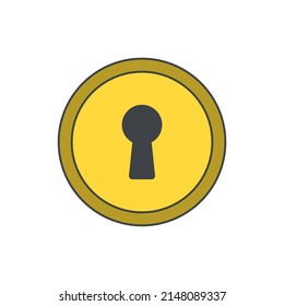 Keyhole icon in color icon, isolated on white background 