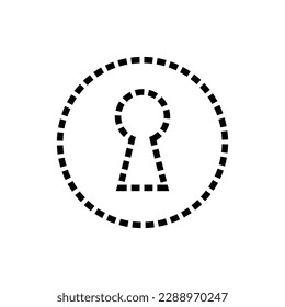 Keyhole icon design in dashed line style, door lock symbol vector