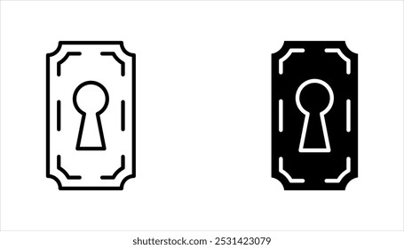 keyhole icon, door lock, Security, protection line and editable stroke, flat icon set isolated on white background.