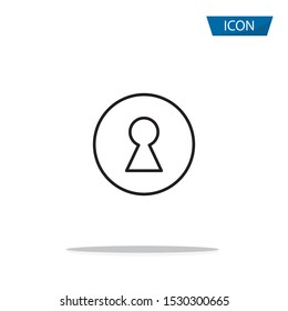 keyhole icon Editable Stroke isolated on white background.