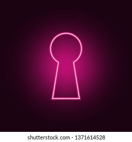 Keyhole icon. Elements of Web in neon style icons. Simple icon for websites, web design, mobile app, info graphics
