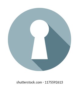 Keyhole icon in Flat long shadow style. One of web collection icon can be used for UI, UX