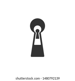 Keyhole icon isolated. Key of success solution, business concept. Keyhole express the concept of riddle, secret, peeping, safety, security. Flat design. Vector Illustration