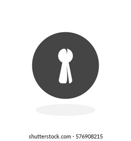 Keyhole icon isolated on white background. Keyhole vector logo. Flat design style. Modern vector pictogram for web graphics - stock vector