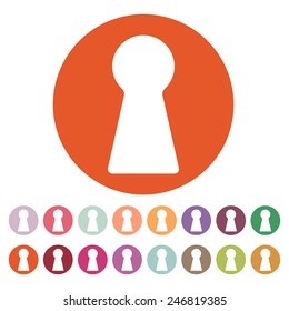 The keyhole icon. Lock symbol. Flat Vector illustration. Button Set