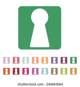 The keyhole icon. Lock symbol. Flat Vector illustration. Button Set