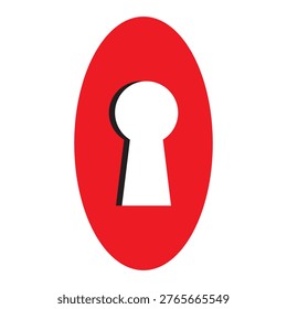 keyhole Icon. Minimalist vector silhouette of an old fashioned keyhole shape, representing a traditional lock design with elegant vintage character.